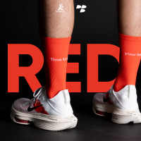 Personal Best Run - Performance Crew Sock - Red